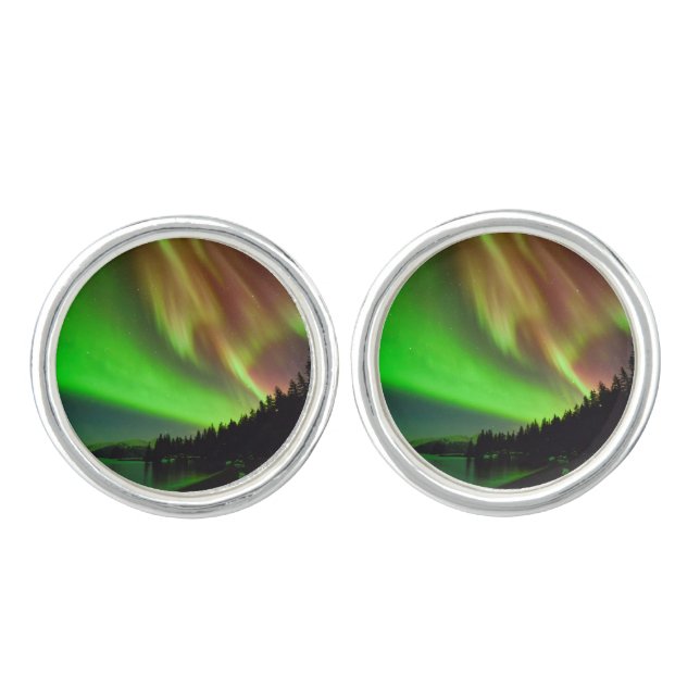 Burgundy Aurora Cufflinks (Front)