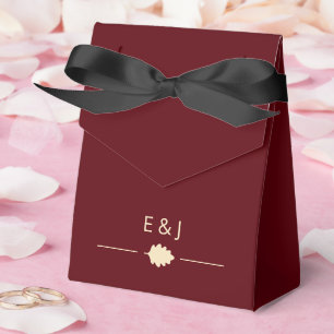 Burgundy Autumn Wedding Favor Boxes