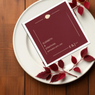 Burgundy Autumn Wedding Napkins