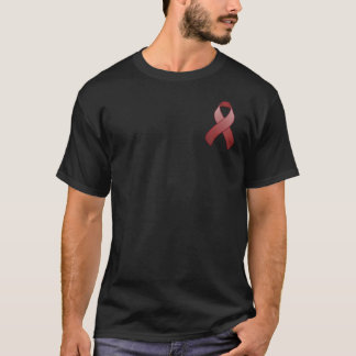 Burgundy Awareness Pocket Ribbon T-Shirt