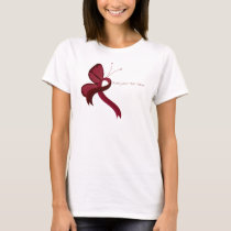 Burgundy Awareness Ribbon Butterfly T-Shirt