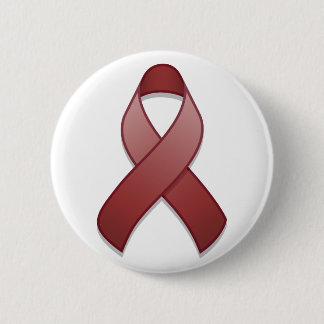 Burgundy Awareness Ribbon Button