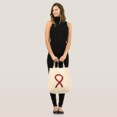 Burgundy Awareness Ribbon Custom Art Tote Bag (Front (Model))
