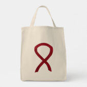 Burgundy Awareness Ribbon Custom Art Tote Bag (Back)