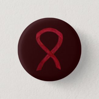 Burgundy Awareness Ribbon Custom Button Pendants