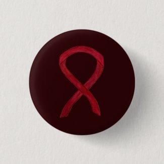 Burgundy Awareness Ribbon Custom Button Pendants