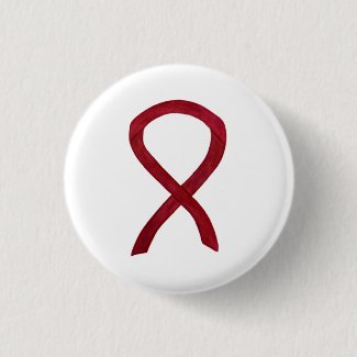 Burgundy Awareness Ribbon Custom Button Pendants