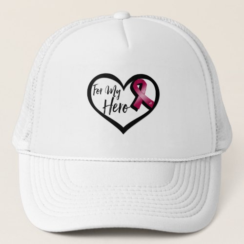 Burgundy Awareness Ribbon For My Hero Trucker Hat