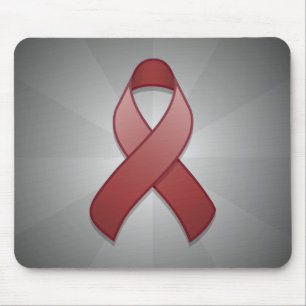 Burgundy Awareness Ribbon Mousepad