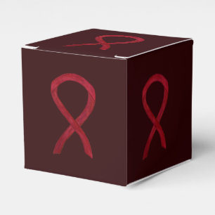 Burgundy Awareness Ribbon Party Favor Boxes