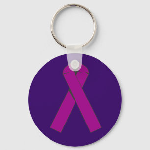 Burgundy Awareness Ribbon Products Keychain