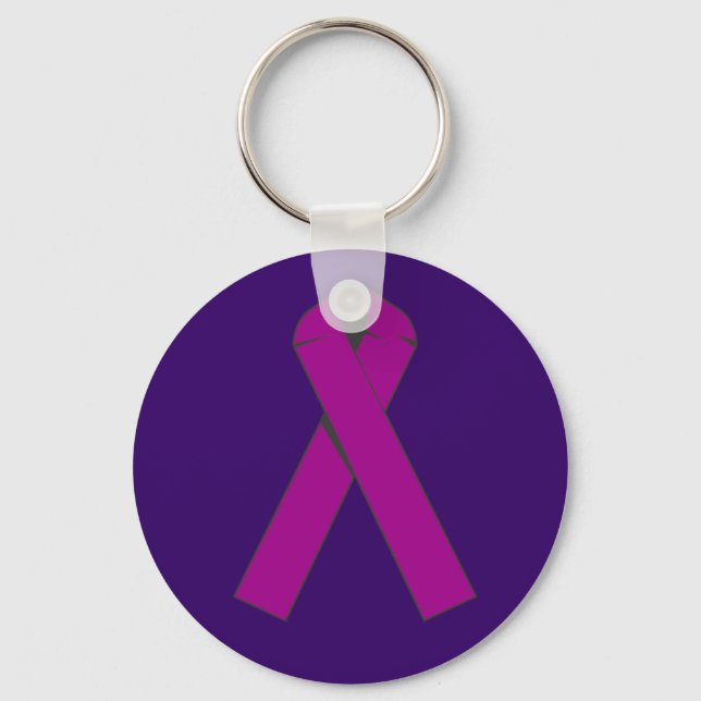 Burgundy Awareness Ribbon Products Keychain (Front)