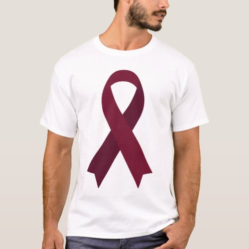 Burgundy Awareness Ribbon T Shirt APS PV