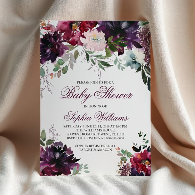 Burgundy Baby Shower Invitation (Creator Uploaded)