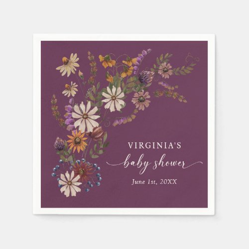 Burgundy Baby Shower Napkins