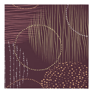 Burgundy background, circle seamless pattern. faux canvas print