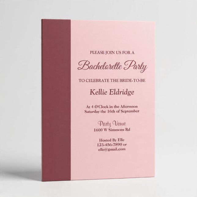 Burgundy Bar Minimalist Modern Invitation (Creator Uploaded)