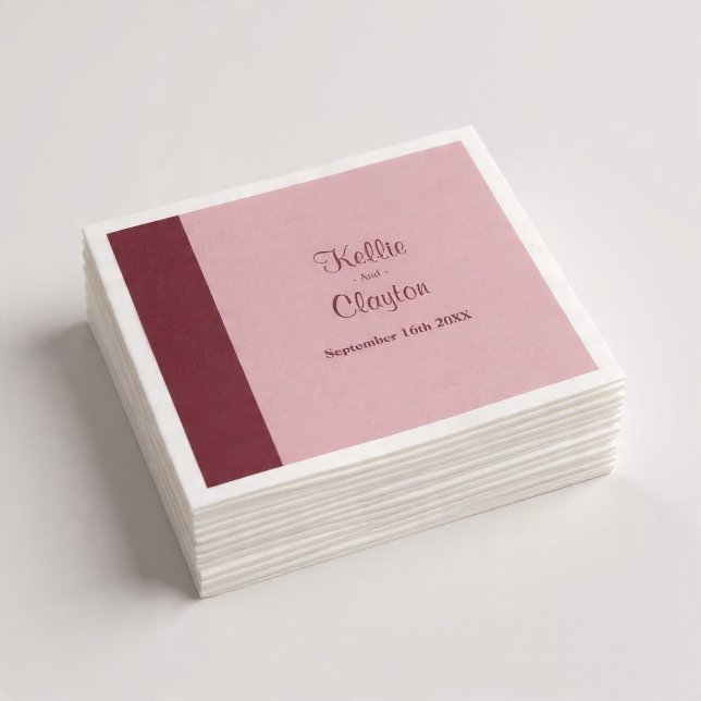 Burgundy Bar Minimalist Modern Napkins (Creator Uploaded)