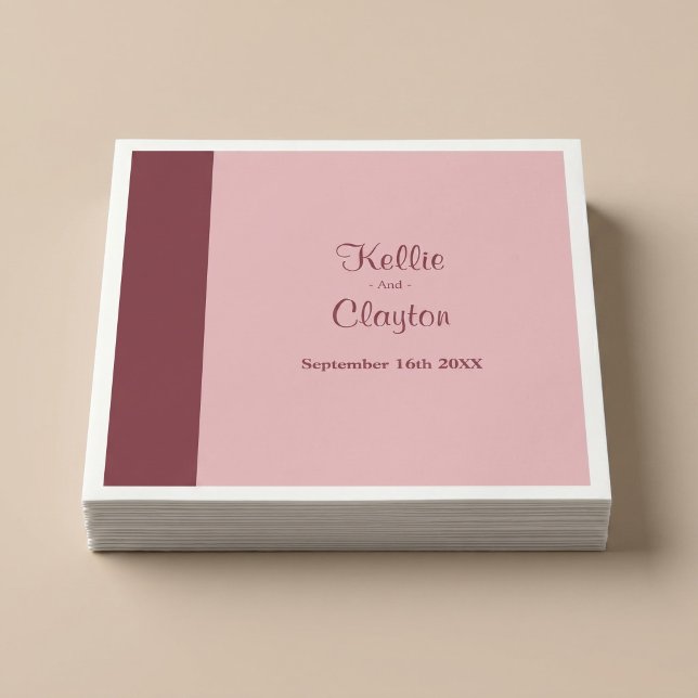 Burgundy Bar Minimalist Modern Napkins (Creator Uploaded)