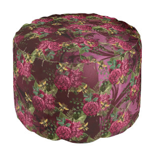 Burgundy Bee Series Design Six Pouf