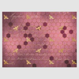 Burgundy Bee Series Design Two Tissue Paper