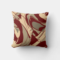 Burgundy Beige Taupe Flowing Floral Art Design
