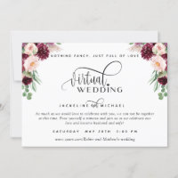 Burgundy Berry and Blush Floral Virtual Wedding