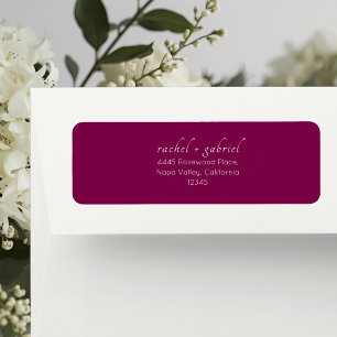 Burgundy Berry Chic Simple Clean Wedding Label