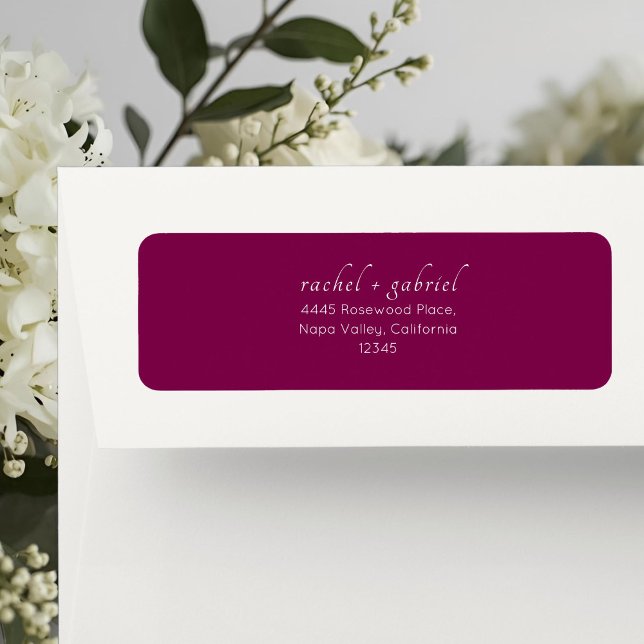 Burgundy Berry | Chic Simple Clean Wedding Label (Creator Uploaded)