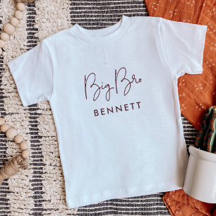 Burgundy Big Bro Custom Name T-Shirt