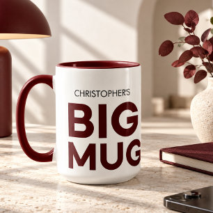 Burgundy Big Mug Huge Mug Custom Name Mug