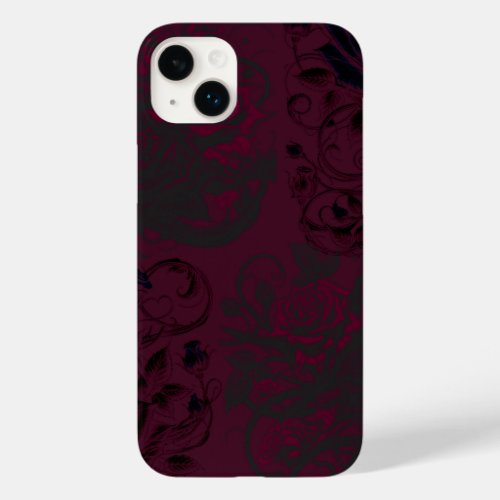 Burgundy  Black Dark Garden Gothic Glam Case_Mate iPhone 14 Plus Case