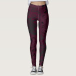 Burgundy & Black Dark Garden Gothic Glam Leggings<br><div class="desc">Leggings</div>