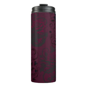 Burgundy & Black Dark Garden Gothic Glam Thermal Tumbler