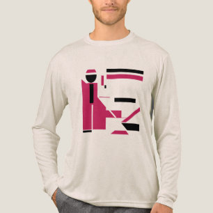 Burgundy Black Geometric Figure-like Art MCM Small Tri-Blend Shirt