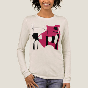Burgundy Black Geometric Shapes Abstract MCM Look Tri-Blend Shirt