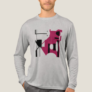 Burgundy Black Geometric Shapes Abstract MCM Small Tri-Blend Shirt