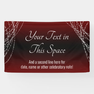 Burgundy Black Ombre Lights Add Your Custom Text Banner