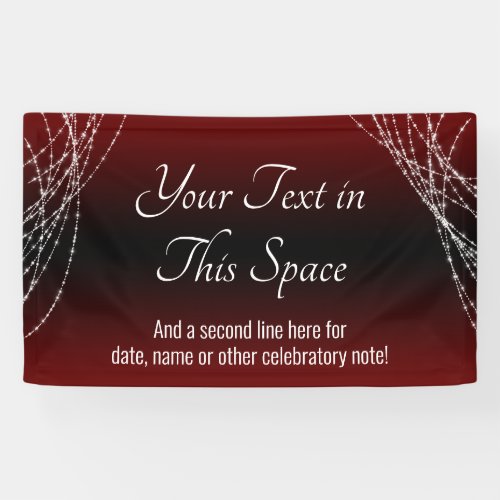 Burgundy Black Ombre Lights Add Your Custom Text Banner