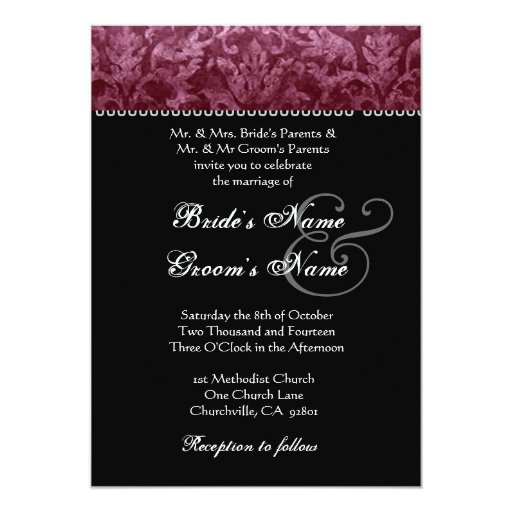 Black And Burgundy Wedding Invitations 6