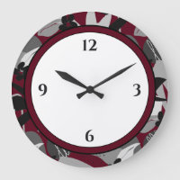 Burgundy Black & White Modern Floral Border