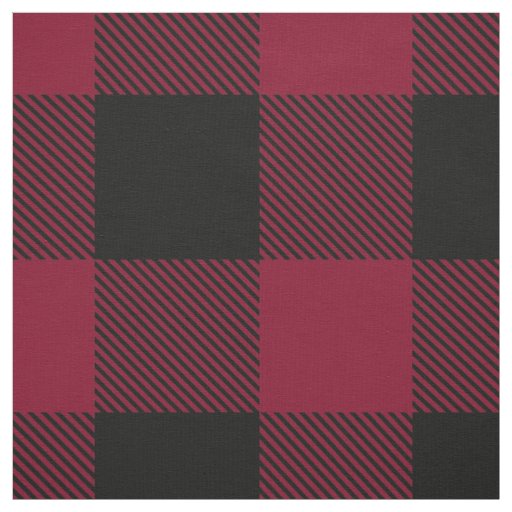 Burgundy Black XXL Buffalo Check Plaid Tartan Fabric