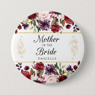 Burgundy Bliss Mother of the Bride Monogrammed Pin
