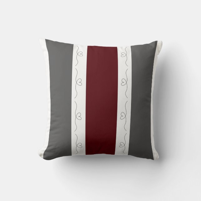 Burgundy Blizzard Love Throw Pillow (Front)
