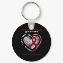 Burgundy Blood Cancer Mamaw Fight Multiple Myeloma Keychain