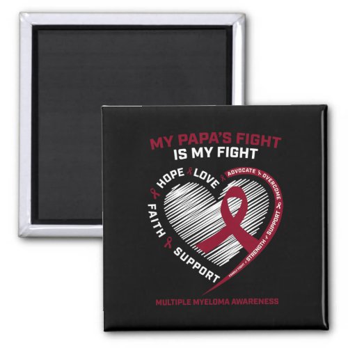 Burgundy Blood Cancer Papa Multiple Myeloma Awaren Magnet