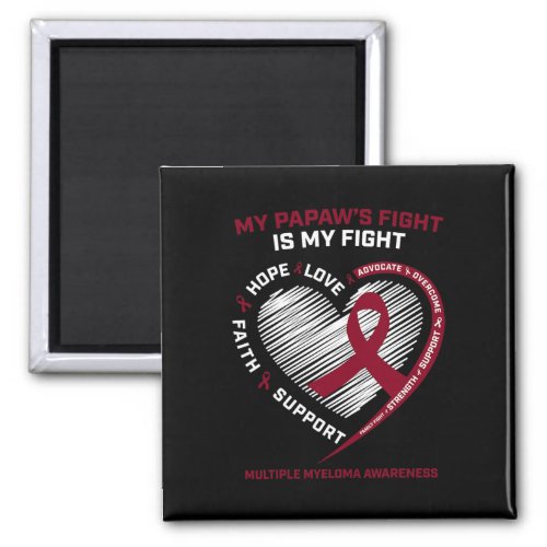 Burgundy Blood Cancer Papaw Multiple Myeloma Aware Magnet