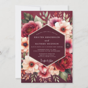 Burgundy Bloom Alchemy Wedding Invitation