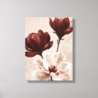 Burgundy Bloom | Deep Red Botanical Floral Canvas Print