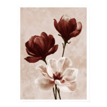Burgundy Bloom | Painterly Floral Art Poster